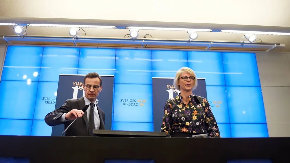 Moderaternas partiledare Ulf Kristersson och partiets ekonomiska talesperson Elisabeth Svantesson presenterade i fredags Moderaternas budgetförslag.