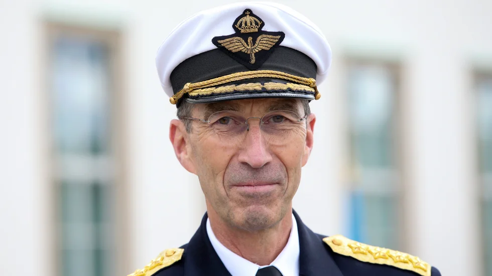 ÖB Micael Bydén vid veterandagen vid Sjöhistoriska museet i Stockholm på söndagen.