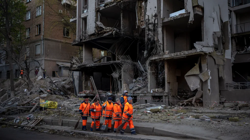 Resultatet av rysk beskjutning av huvudstaden Kiev.