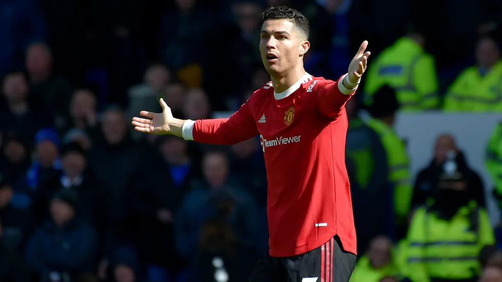 Christiano Ronaldo under matchen mot Everton. Arkivbild.
