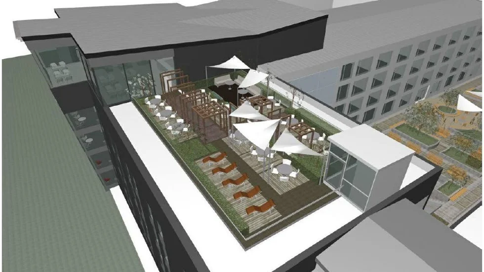 Är det här Luleås nya skybar? På taket till hotell Savoy vill Galären bygga en bar med en utsikt som sträcker ända till Luleås södra hamn.