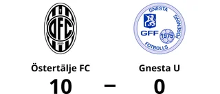 Storförlust när Gnesta U föll mot Östertälje FC på Östertälje IP