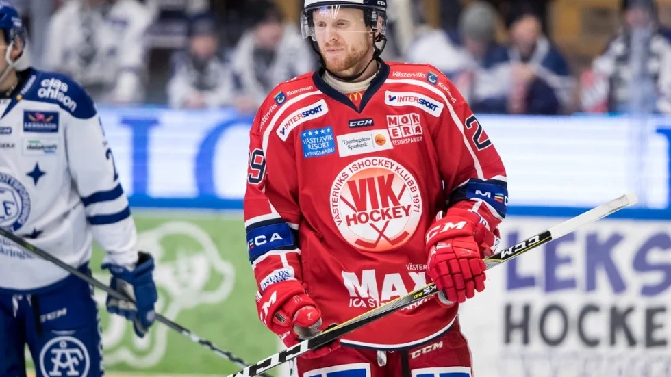 171213 Vsterviks Christopher Fish  i ishockeymatchen i Hockeyallsvenskan mellan Leksand och Vstervik den 13 december 2017 i Leksand.
Foto: Daniel Eriksson / BILDBYRN  / kod DR / COP 173