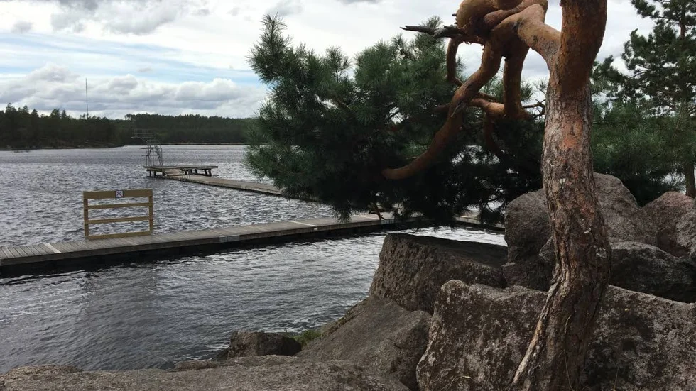 Både skyddsräcken och varningsskyltar sattes upp för attförhindra olyckor, när det extremt låga vattenståndet skapade faror i Hesjön.