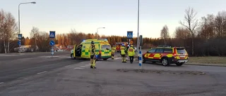 Cyklist kördes på – fördes till sjukhus