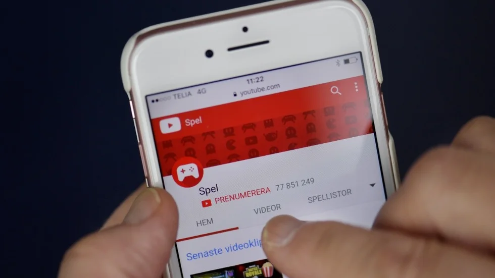 STOCKHOLM 20180409
Youtube i mobilen.
Foto: Jessica Gow / TT / Kod 10070