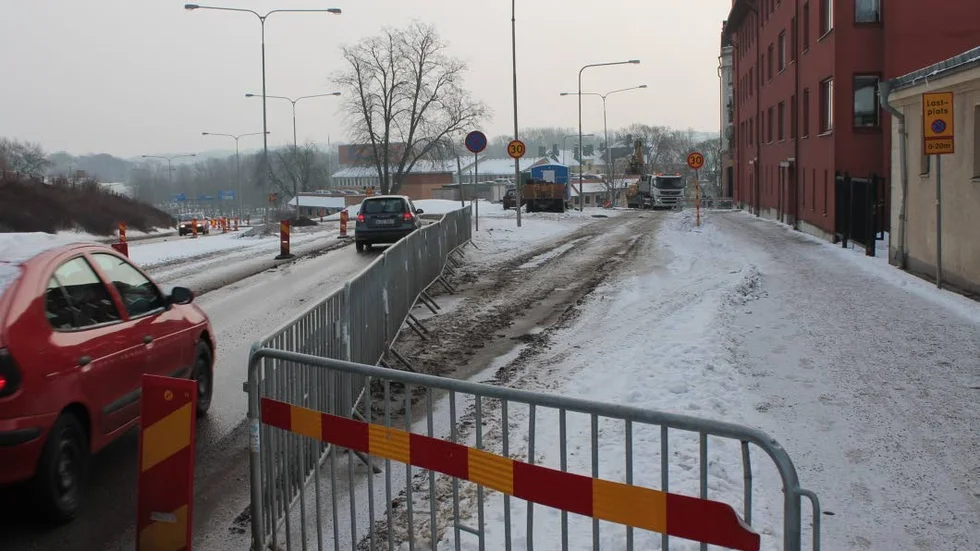 Stopp på Drottninggatan, i södergående riktning.