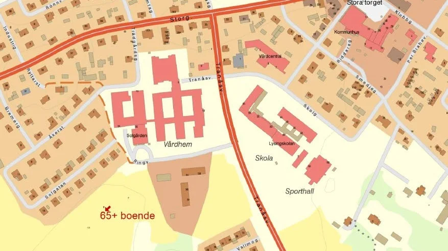 Det nya 65+-boendet ligger alldeles intill Solgården.