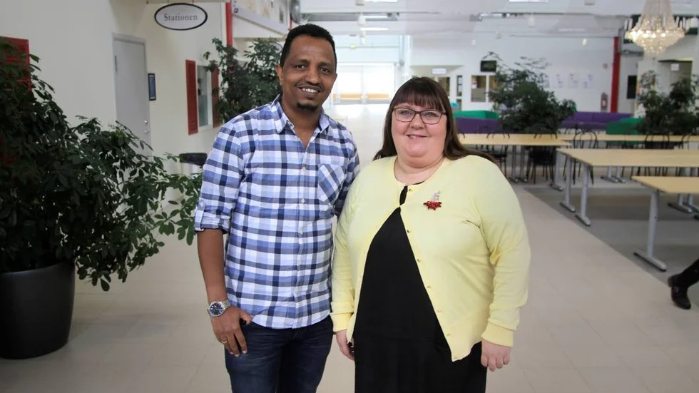 Salih Ali tillsammans med sin mentor Cecilia Burenby, som tror att de kommer att fortsätta vara vänner även efter att programmet är avslutat.