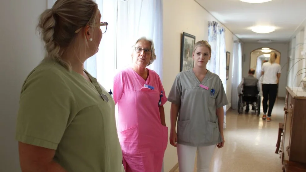Personal. Från vänster, Sofia Grahn, Anne Thorvaldsson och  Josefin Grönkvist trivs bra på Annagården.