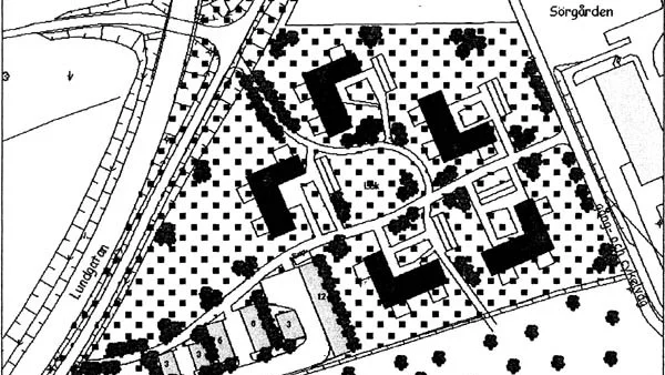 Så här skulle det kunna se ut i framtiden, fem hus med sammanlagt 30 nya lägenheter.