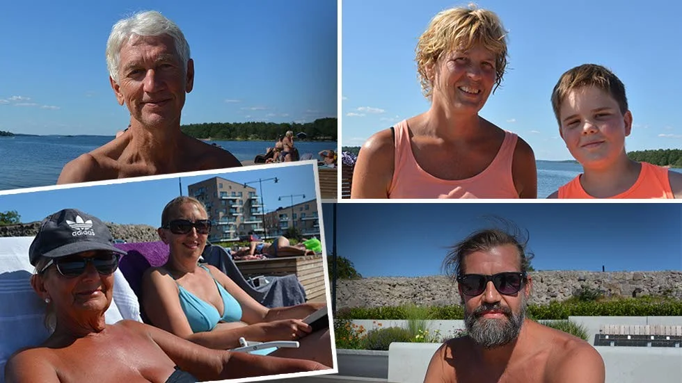 Längst upp i vänstra hörnet syns soldyrkaren Thomas Rosén. Han få sällskap av Cecilia och Robin Broad, Kerstin och Linda Holmgren och Ragnar Karlsson i högra hörnet, på myntbryggan under torsdagen.