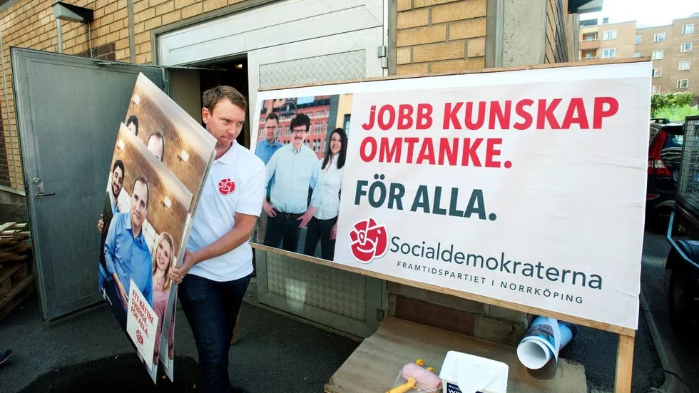 Valledare. Olle Vikmång under gårdagens lokala valupptakt för Socialdemokraterna i Norrköping.