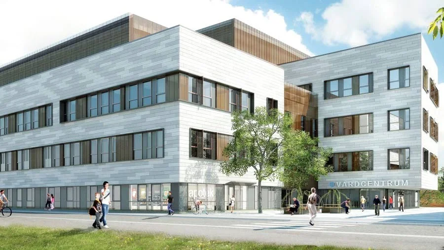 Nya Vårdcentrum. Så här var det meningen att Finspångs nya Vårdcentrum skulle se ut, men med nu inriktning, kan byggnaden få ett annat utseende och storlek.