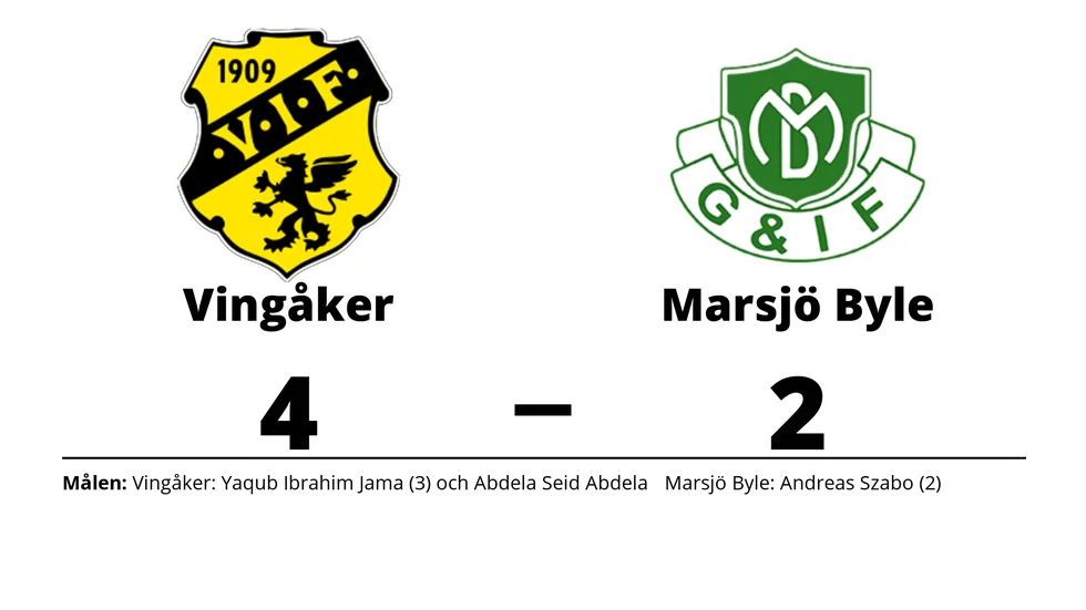 Vingåkers IF vann mot Marsjö-Byle GoIF