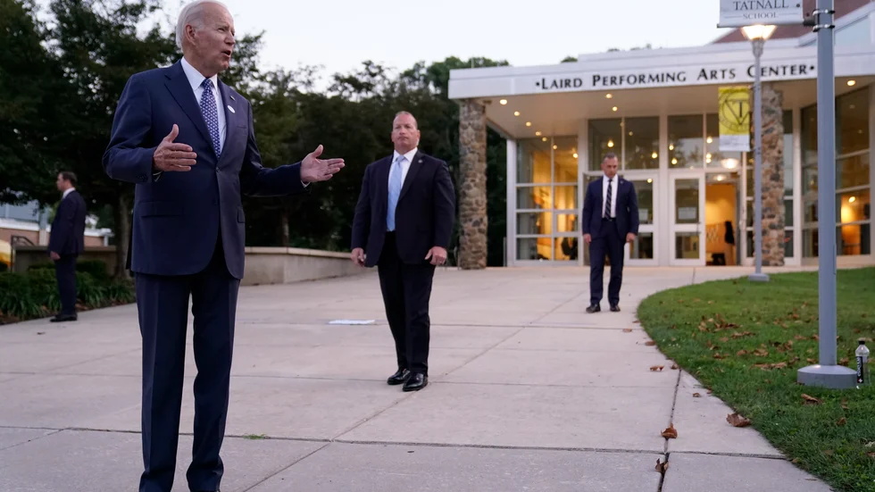 USA:s President Joe Biden röstade i primärvalet i Delaware.