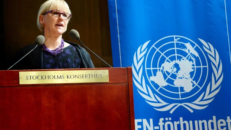 Margot Wallström (S) besöker Nyströmska skolans FN-rollspel och talar den 1 april. Bilden är från ett tidigare tillfälle.