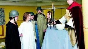 Judaskyssen visades upp och gestaltades av Fredrik Johansson, som Jesus, och Alexander Räfsby, som Judas.