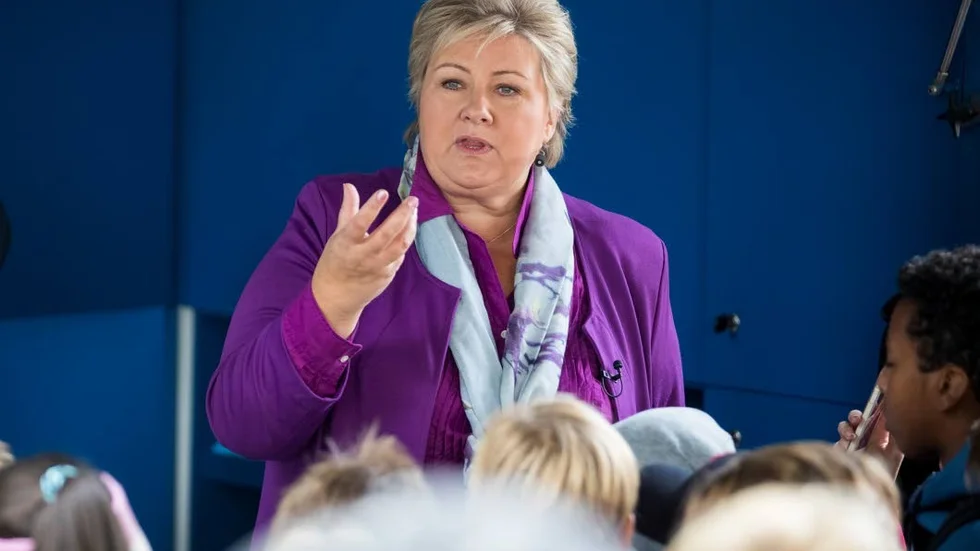 Favorit. Den norska högerledaren Erna Solberg är favorit inför måndagens val i Norge.