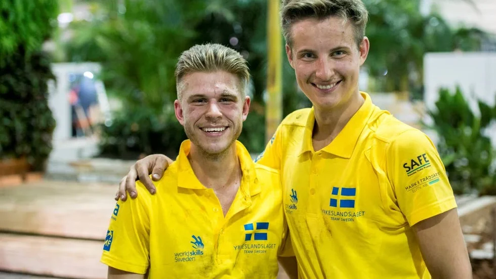 Bra team. Rickard Hedfors och Rasmus Westlund kammade hem en sjundeplats i Yrkes-VM i Brasilien, vilket gör dem till bäst i Norden.
