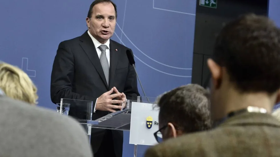 Statsministern på presskonferensen i förra veckan.