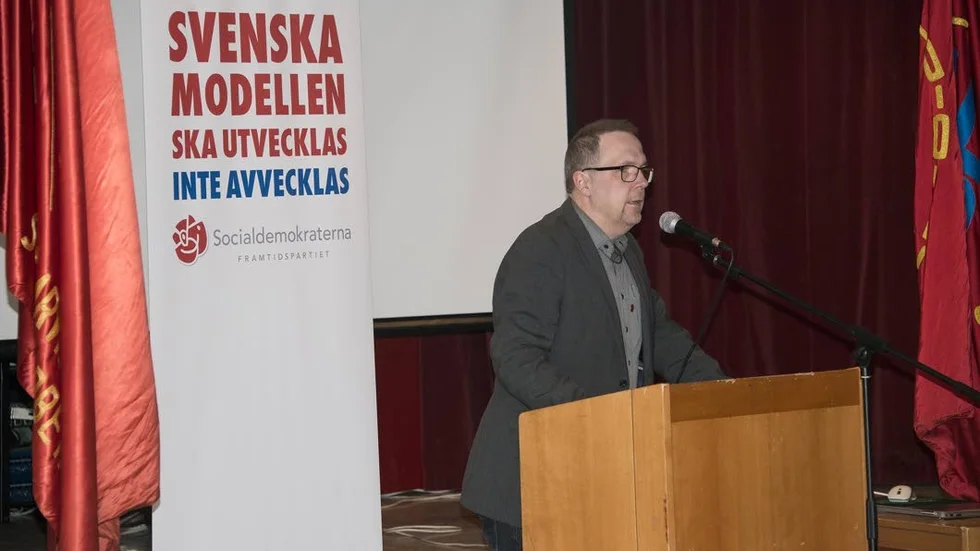 Krister Johansson, ordförande för LO-distriktet Norra Sverige, talade både i Arvidsjaur och Arjeplog under första maj.