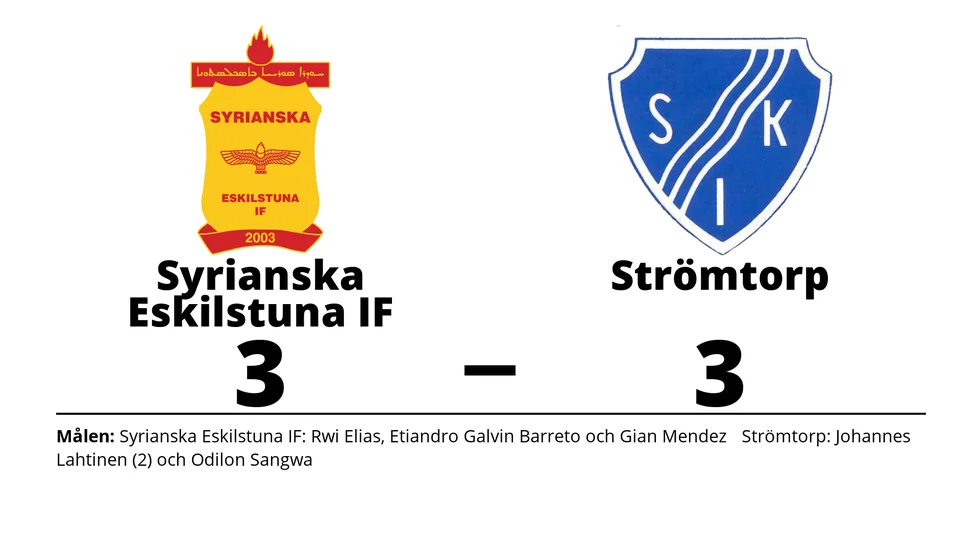 Syrianska Eskilstuna IF spelade lika mot Strömtorps IK