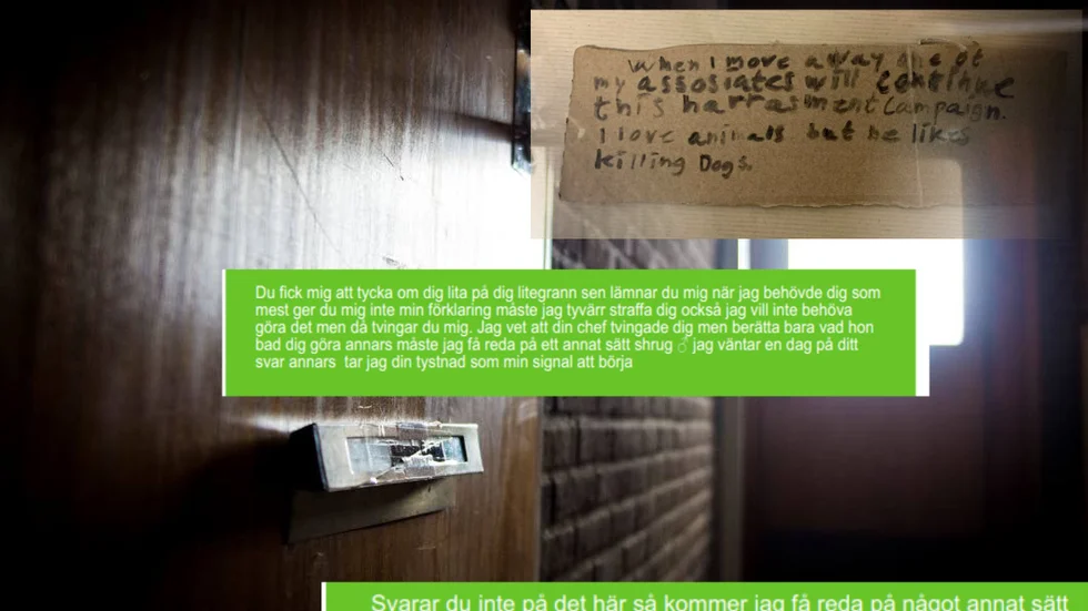Mannen skrev hotfulla brev och sms till grannar och personal på socialförvaltningen.