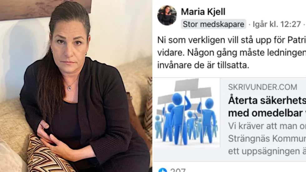 Maria Kjell startade en Facebook-grupp och en namninsamling för dem som vill visa sitt missnöje med att Strängnäs kommun köpt ut sin säkerhetschef, Patrik Jarenius. 
