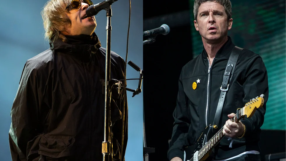 Liam Gallagher och Noel Gallagher i Oasis.