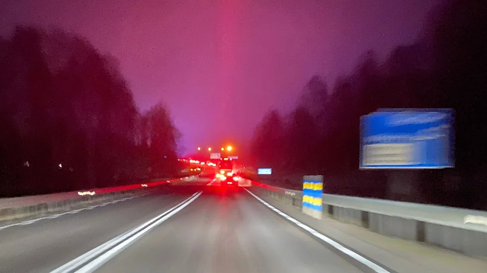 Det bildades köer på väg 32 efter olyckan. 