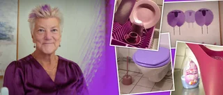 Monica lever livet i lila: ”Måste glädja sig”