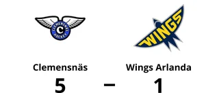 Clemensnäs besegrade Wings Arlanda med 5-1