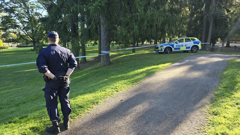 Stor polisär insats i Folkparken på lördagsmorgonen.