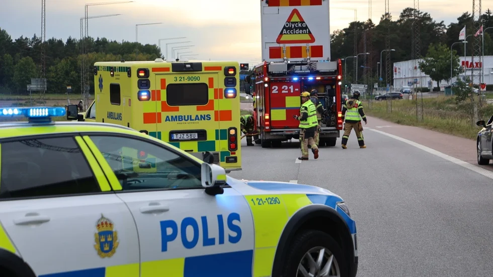 En olycka begränsade framkomligheten på väg 55 i höjd med Stenhagen på tisdagskvällen.