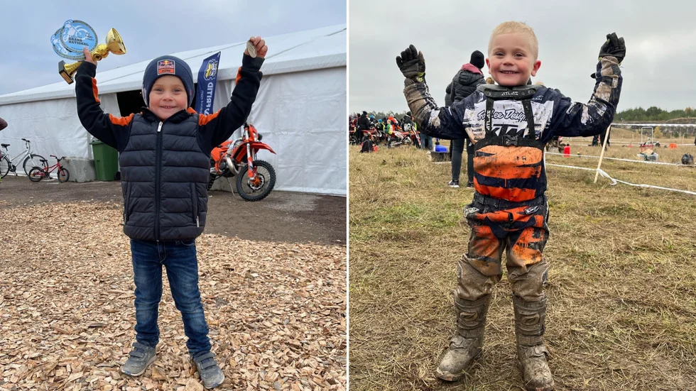Vimmerbykillen Malte, 5 år, var en av deltagarna i Gotland Grand National, en av världens största endurotävlingar.