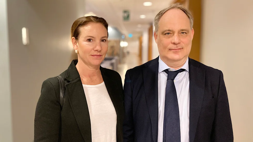 Åklagarna Jennie Nordin och Lars Ågren på plats i tingsrätten.
