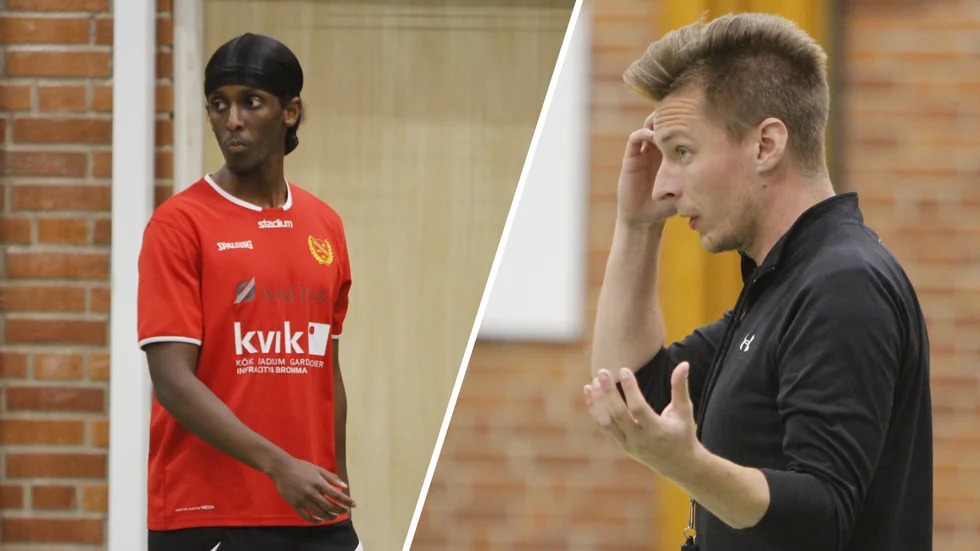 Kif basket:s Mikael Tsegaye och Fredrik Wirén.