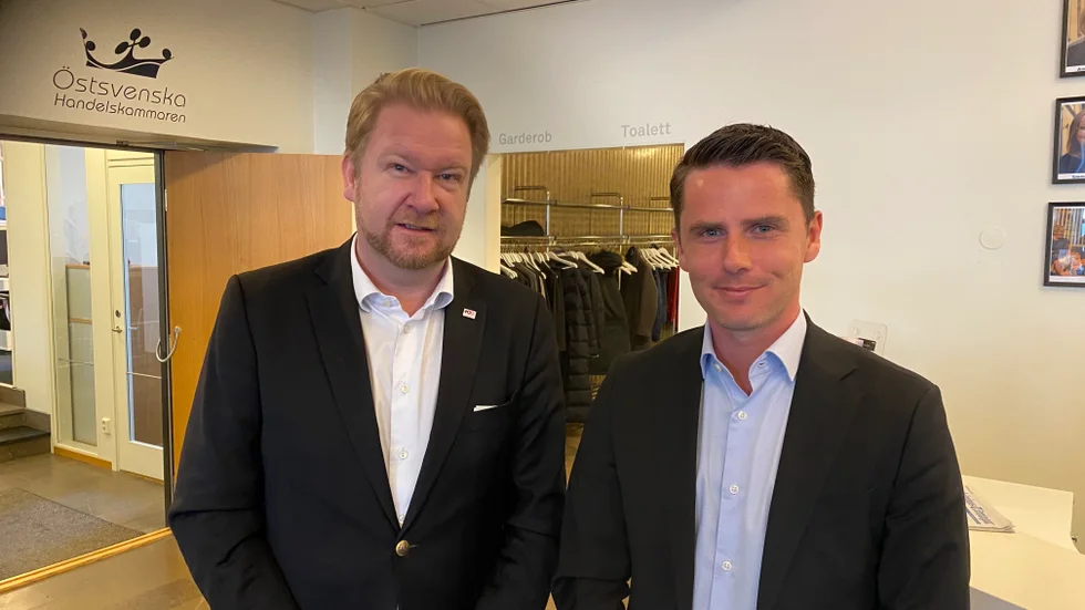 Simon Helmér, Östsvenska Handelskammaren och Viktor Johansson, affärschef för NCC Building Östergötland, var nöjda med mötet med politikerna i Norrköping. "Jag uppfattade det som att de lyssnade på våra tankar", säger Viktor Johansson.