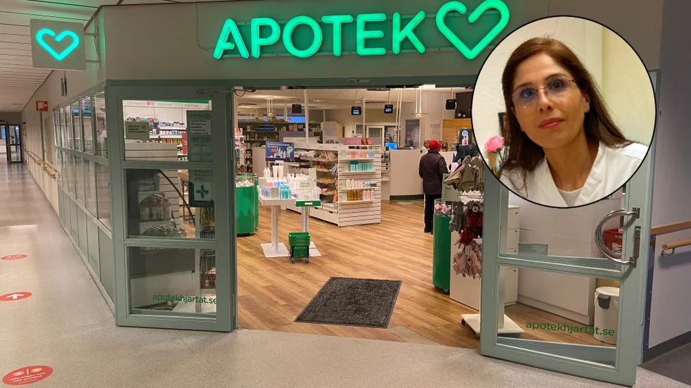 Apotek Hjärtat på Mälarsjukhuset med apotekschef Sara Karadaghi är en av de arbetsplatser som ska klimakteriesäkras. 