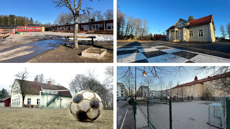 De nedläggningshotade skolorna: Fredriksbergsskolan, Rappestads skola, Ljungs skola och Atlasskolan. 