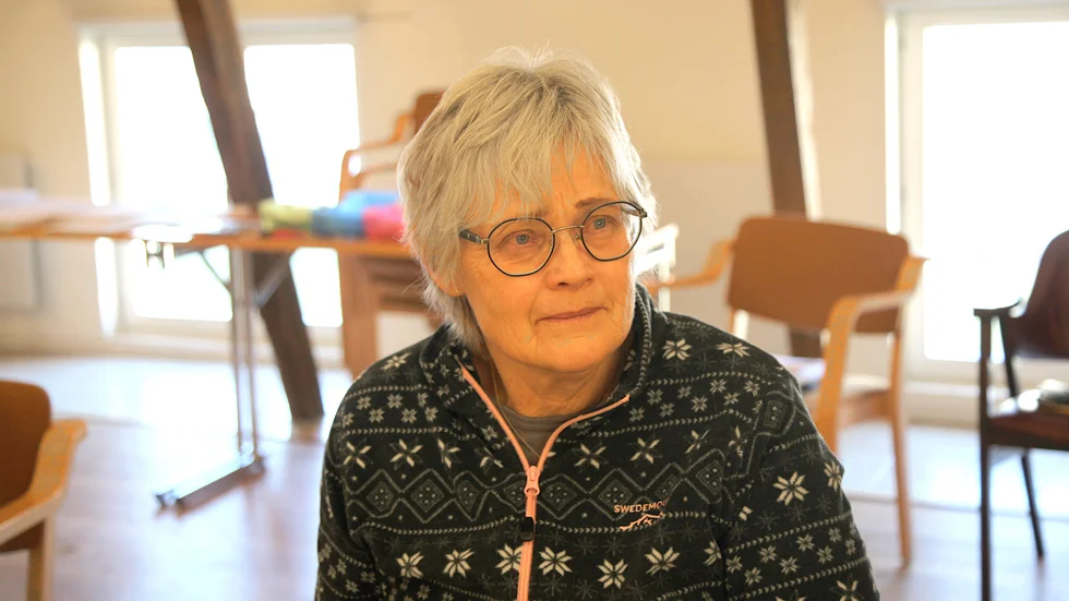 Anita Gahne från Fole var en av dem som valt att gå Lottakårens utbildning till stabsassistent. ”Det kändes viktigt att kunna bidra om det händer något”, säger hon.