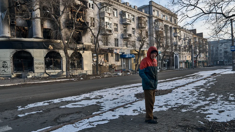 Det ser mörkt ut för Ukrainas ekonomi, enligt Moody's. Bilden från Bachmut, en av de hårt drabbade städerna i landet.