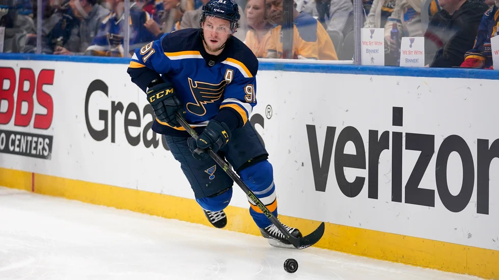 Vladimir Tarasenko flyttar från St Louis till New York Rangers. Arkivbild.