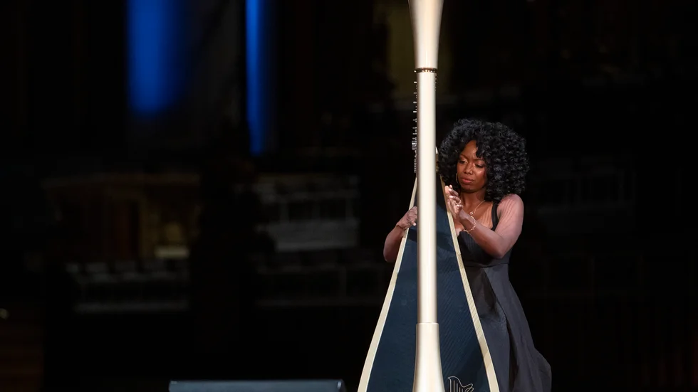 Brandee Younger avslutar Stockholms jazzfestival. Arkivbild.