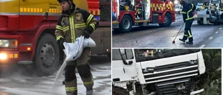 Man i 20-årsåldern allvarligt skadad efter trafikolyckan i Bergsbyn – personbil och lastbil kolliderade