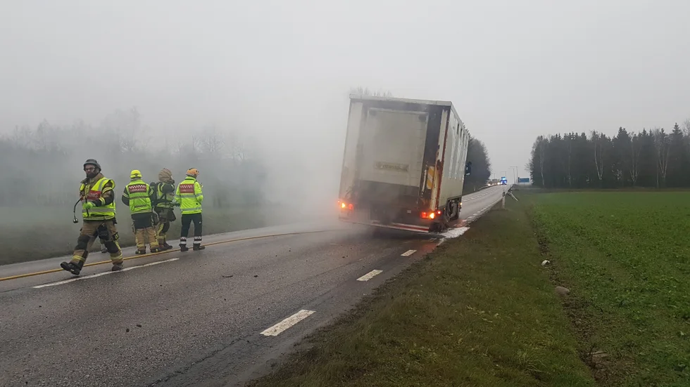 En djurtransport var på torsdagsförmiddagen inblandad i en trafikolycka på väg 32 söder om Mjölby