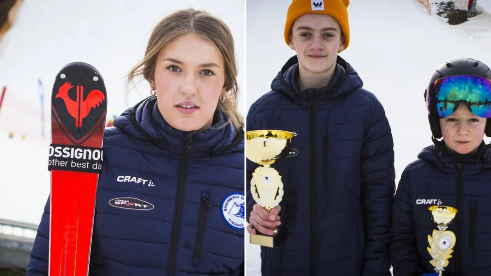 Tyra Ericsson,15, vann sin slalomtävling, men var inte helt nöjd med sin prestation. Det var däremot bröderna Max, 12 år och Elias 8 år, som tog hem första respektive fjärde pris i sina slalomtävlingar.