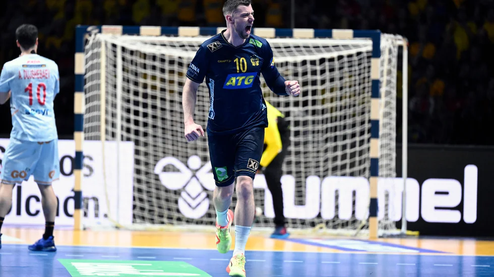 Niclas Ekberg i bronsmatchen mot Spanien.