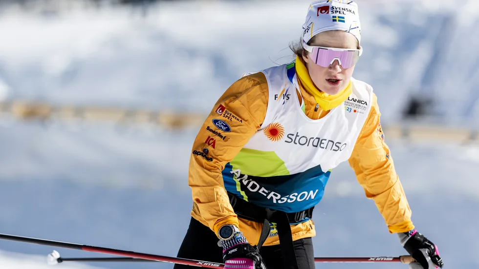 Ebba Andersson på skid-VM i Planica.